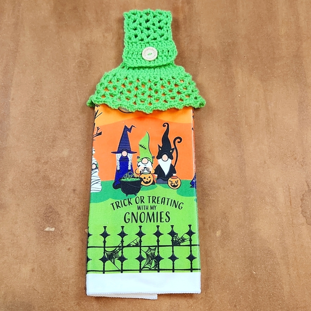 Crocheted Top Hanging Kitchen Halloween Towel